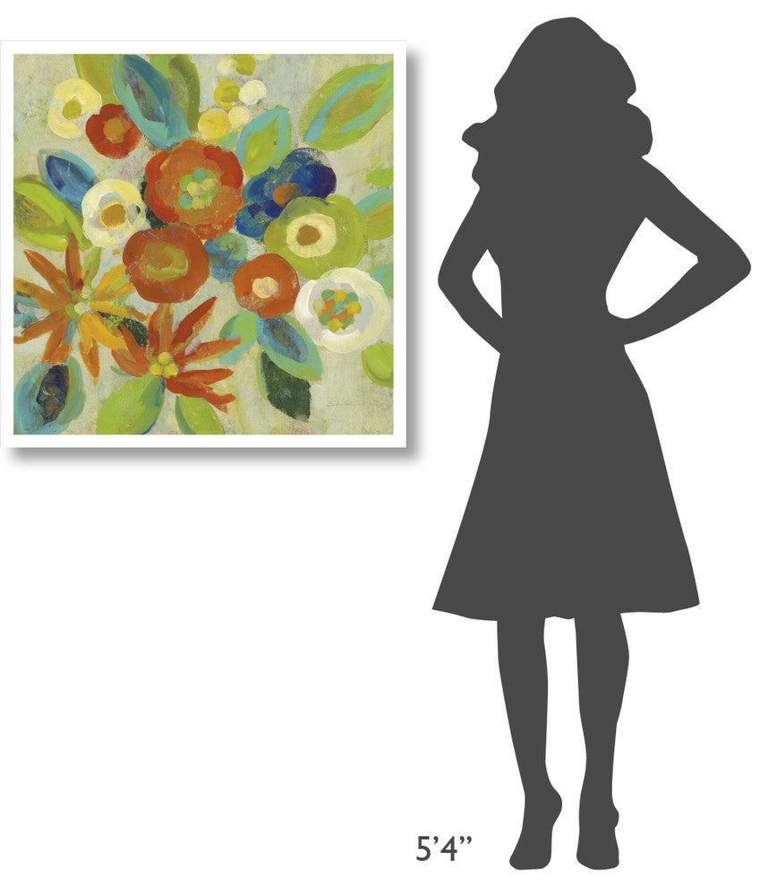 "Flower Market III Cool" Digital Paper Print by Silvia Vassileva, 32"x32"