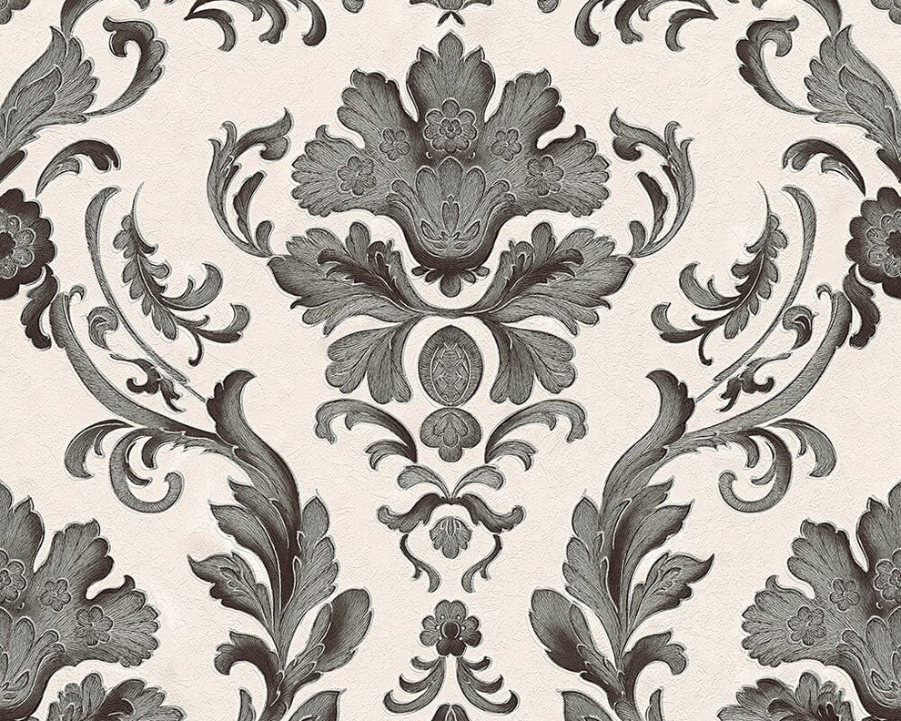 B&W 3, Black and White Look Black, White Wallpaper Sample, Modern Wall Decor