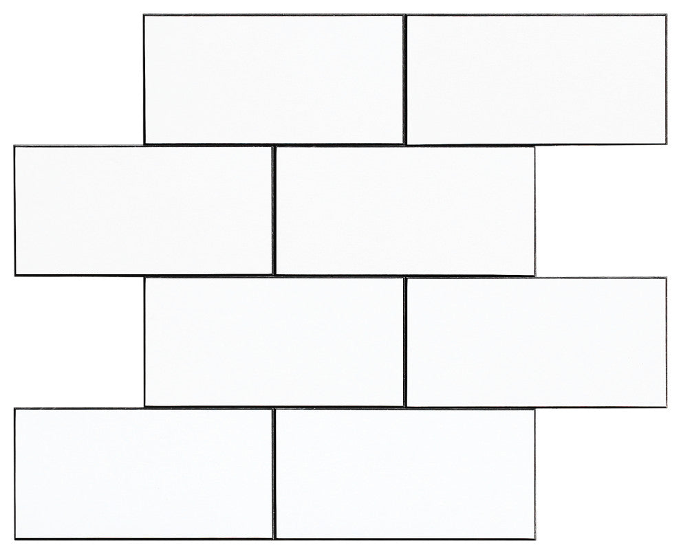 Matte White 3" X 6" Aluminum Peel & Stick Subway Tile, 1 box