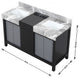 Zilara 55" Black and Grey Double Vanity Set, Balzani Gun Metal Faucet Sets