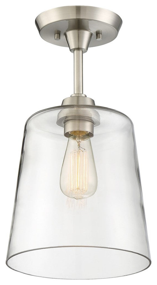 Savoy House Meridian 1 Light Semi-Flush Brushed Nickel