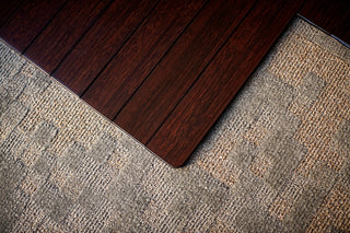 Jovert Bamboo Roll-Up Chair Mat, Dark Cherry, With Lip, 55"x57"