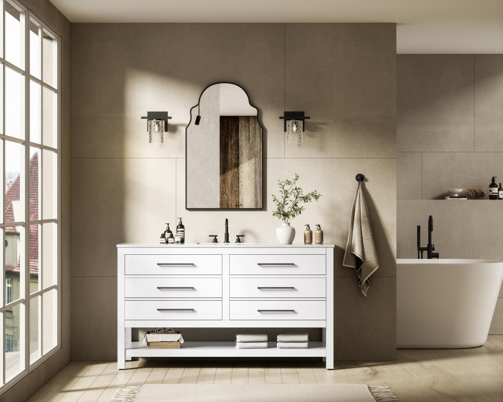 Home Living 60" Single Bathroom Vanity, White