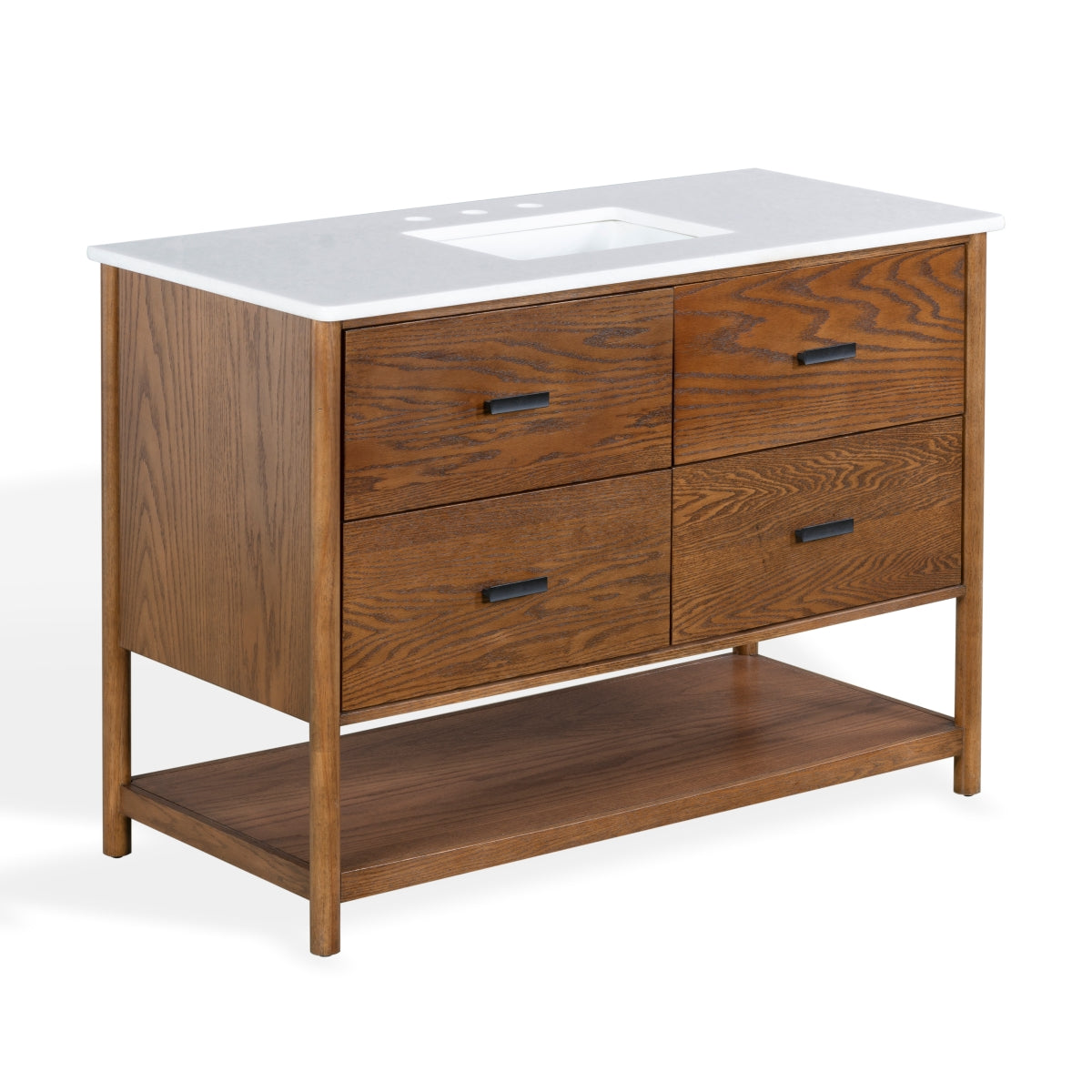 Safavieh Couture Jaylessa Vanity, Medium Oak/White, 48In