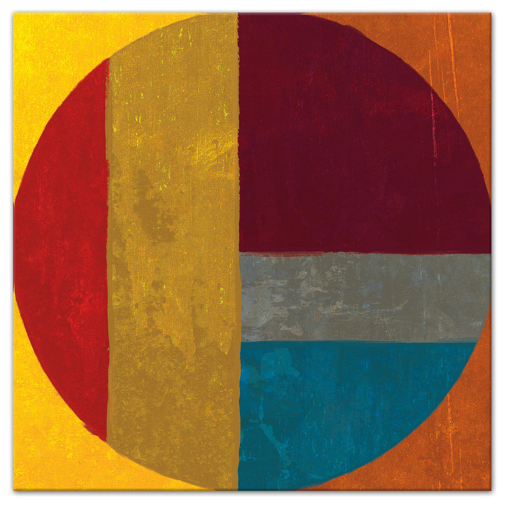 Red Circle Canvas Wall Art, 12x12