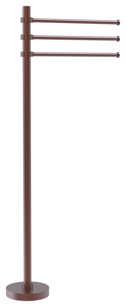 Towel Stand with 3 Pivoting 12" Arms, Antique Copper