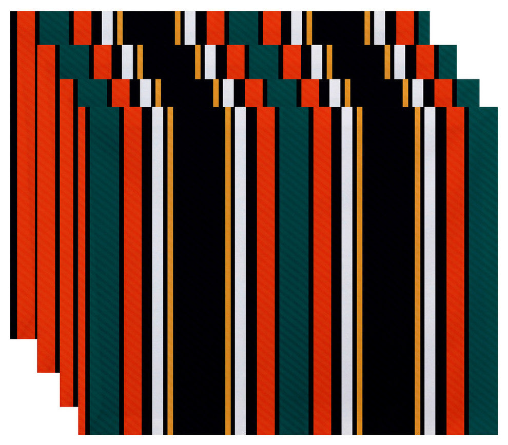 Multi-Stripe, Stripe Print Placemat, Set of 4, Orange