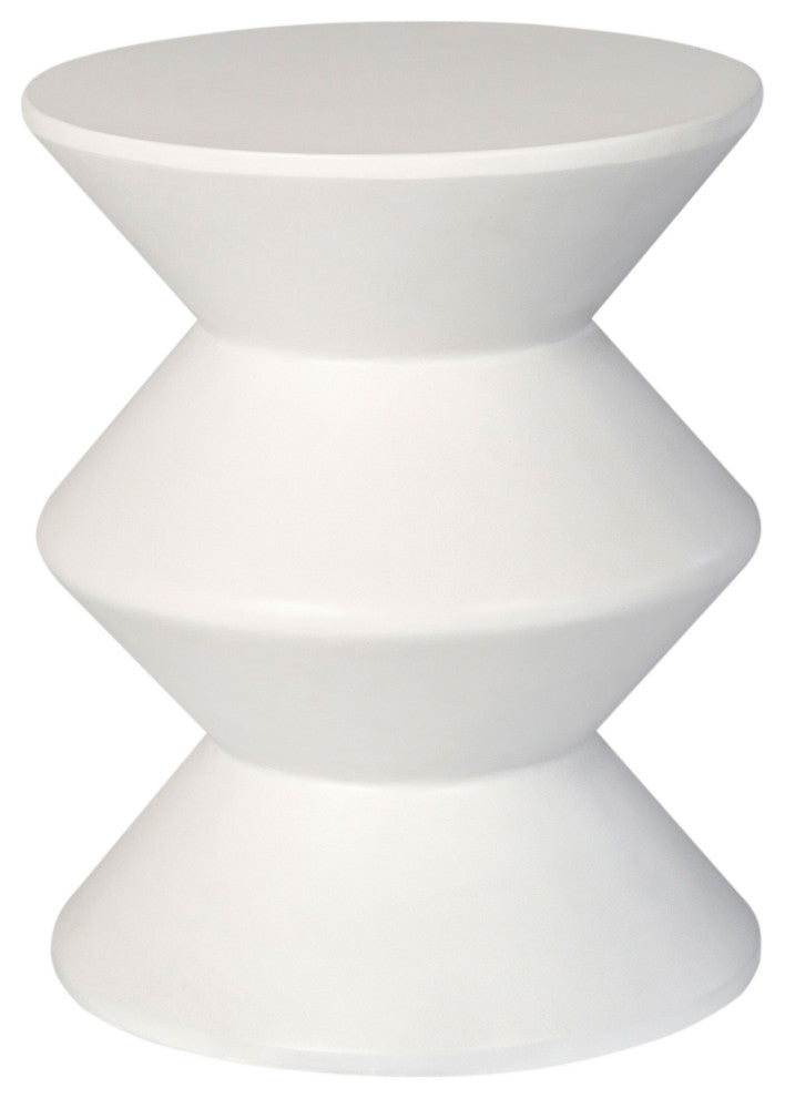 Misha Concrete Inverted Side Table, White