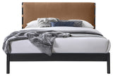 Abigail Upholstered Bed, Cognac, Full, Vegan Leather