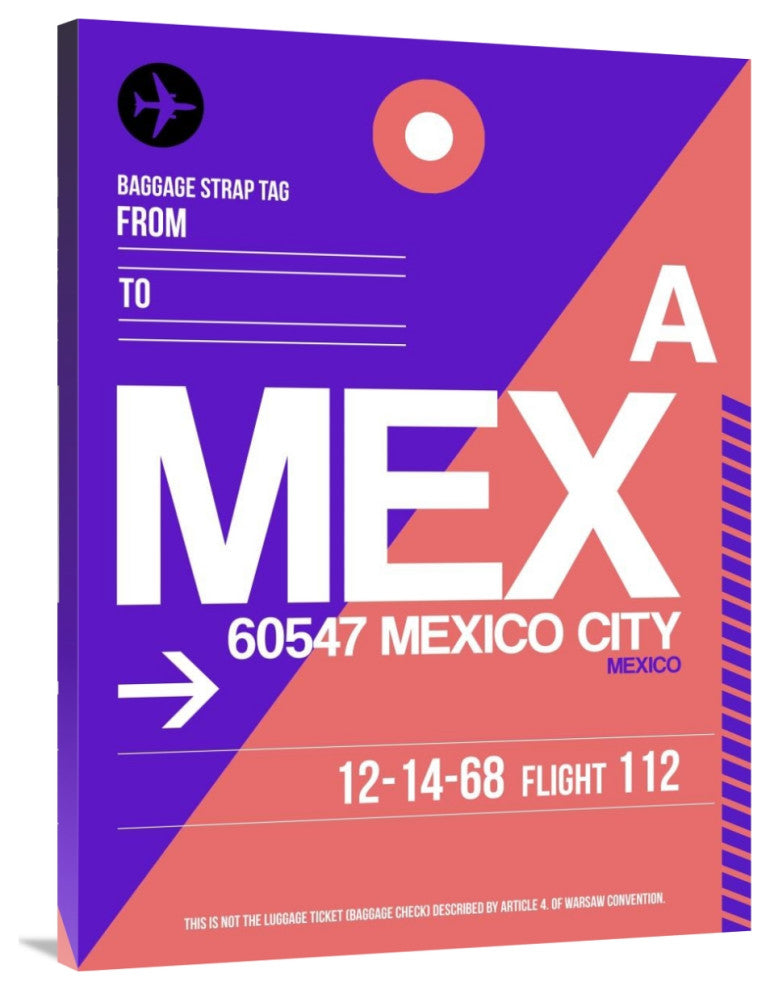 "MEX Mexico City Luggage Tag 1" Fine Art Print
