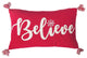 Snowflake Believe Embroidered Pillow