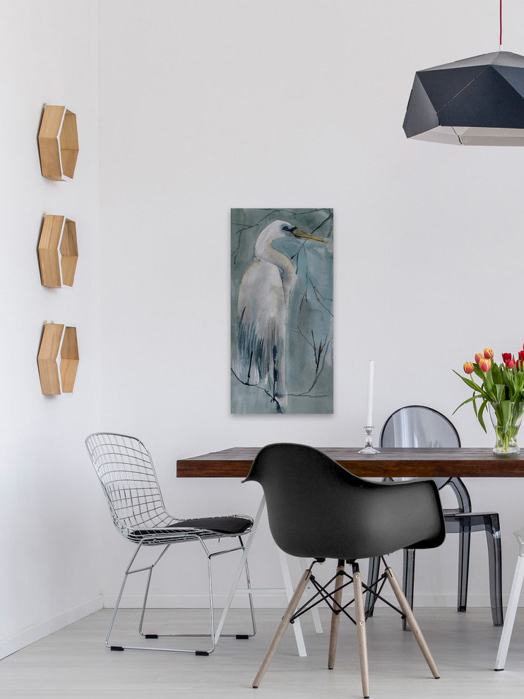 "White Swan" Painting Print on Wrapped Canvas, 18"x36"