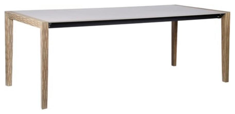 Fineline Outdoor 80" Rectangle Dining Table, Super Stone, Light Eucalyptus