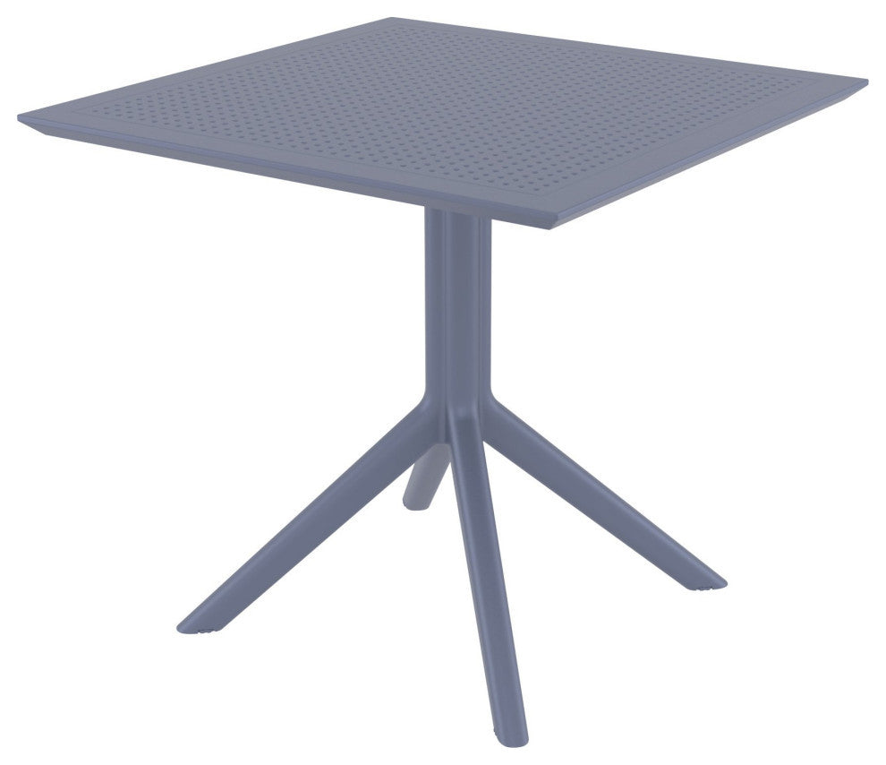 Air XL Patio Dining Set With 2 Arm Chairs Dark Gray