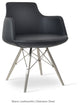 Dervish Mw Chair, Stainless Steel Base, Black Leatherette