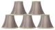 Silk Bell Chandelier Lamp Shade, 3x6x5", Taupe, Dark Braided, Set of 5