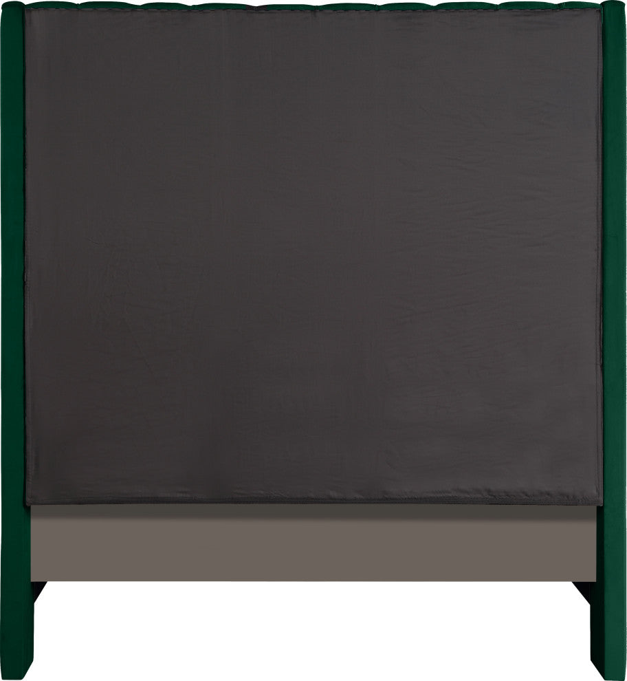 Fritz Velvet Upholstered Bed, Green, Queen