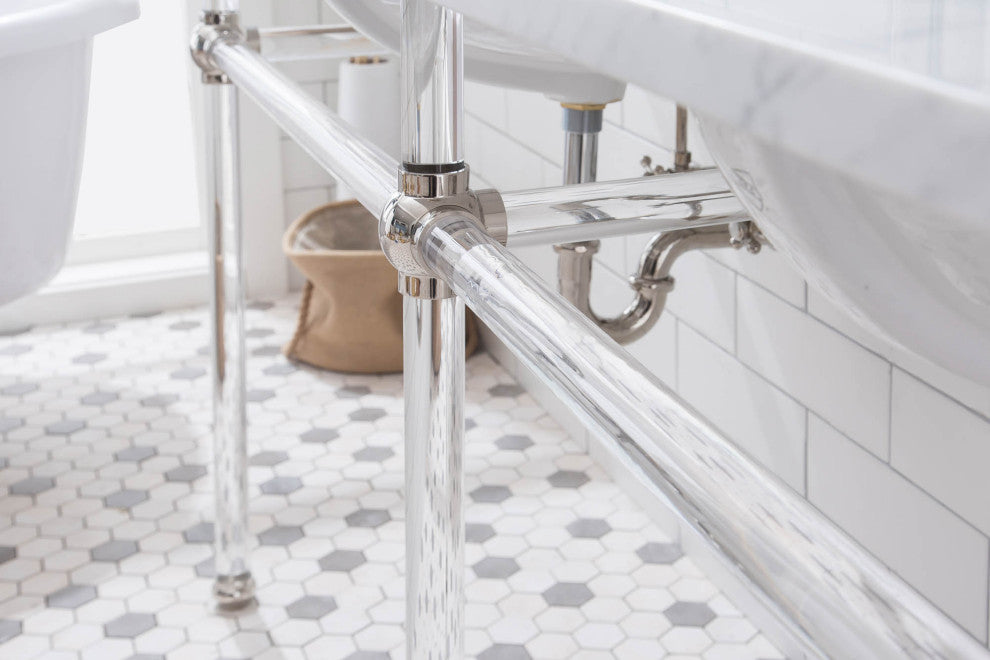 Empire 72" Wide Double Wash Stand, P-Trap, Countertop With Basin, Faucet