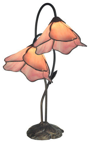 Poelking 2-Light Pink Lily Table Lamp