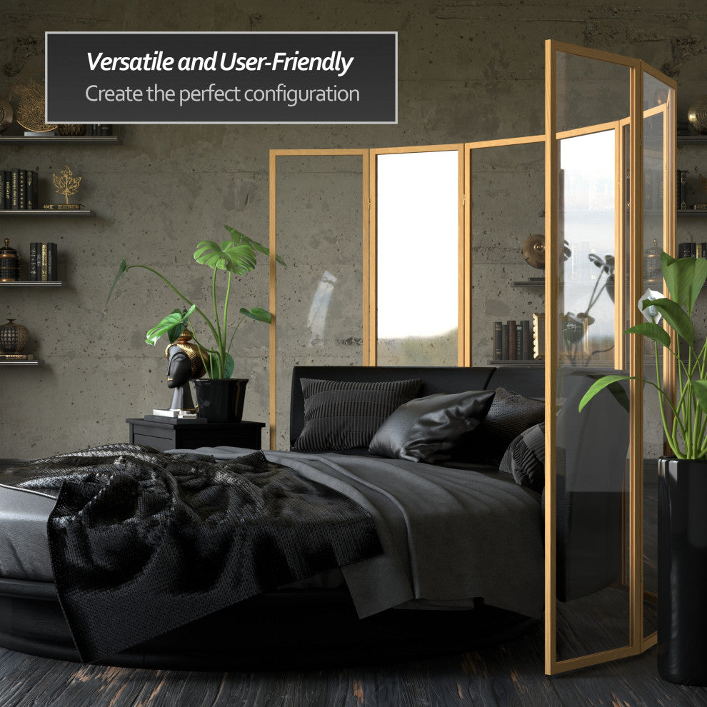 6' Tall Clear Screen Natural, 3 Panel