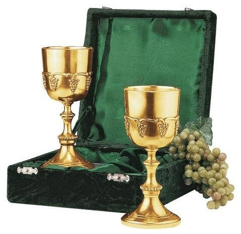 BRASS GRAPE HARVEST GOBLET