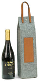 Wine Caddy, Gray Felt and Brown Triming