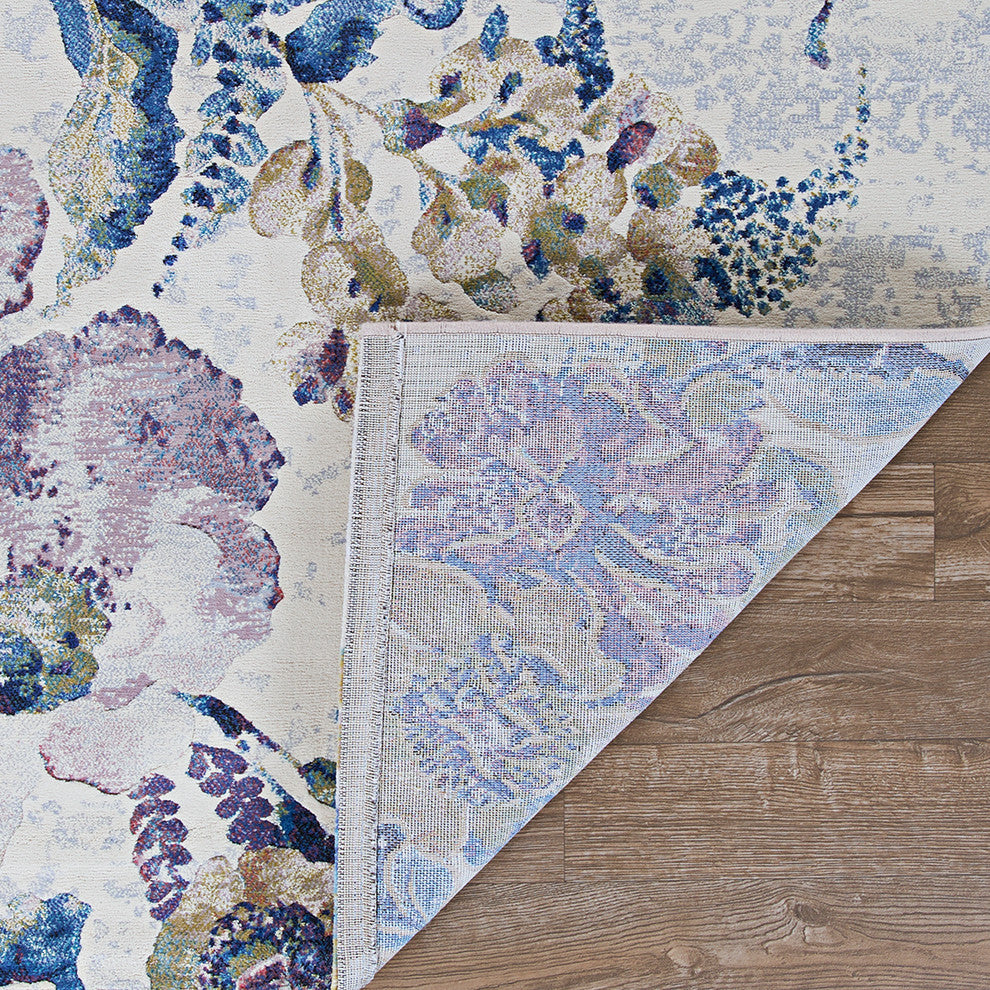 Couristan Easton Floral Chic Area Rug, Bone-Multi, 5'3"x7'6"