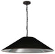 Presley Incandescent Pendant, Matte Black with Black / Silver Shade