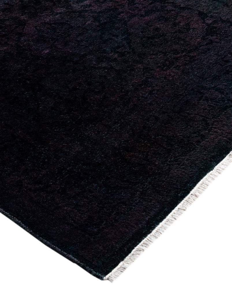 Overdyed One-of-a-Kind Hand-Knotted Area Rug Black, 2' 7" x 7' 10"