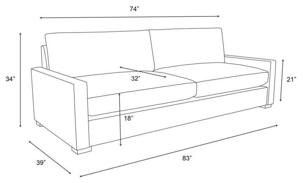 Nativa Interiors Revolution 83" Sofa, Off White, Depth: Classic
