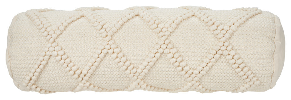 Mina Victory GC101 Throw Pillow, Ivory, 6" X 20"