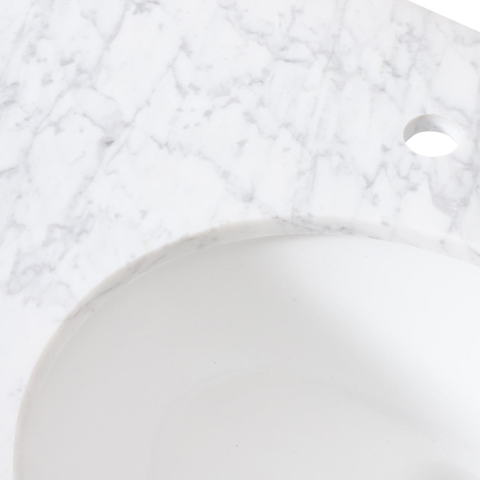 Lorent Contemporary Marble Countertop With Sink, 73 W X 22 D X 0.75 H