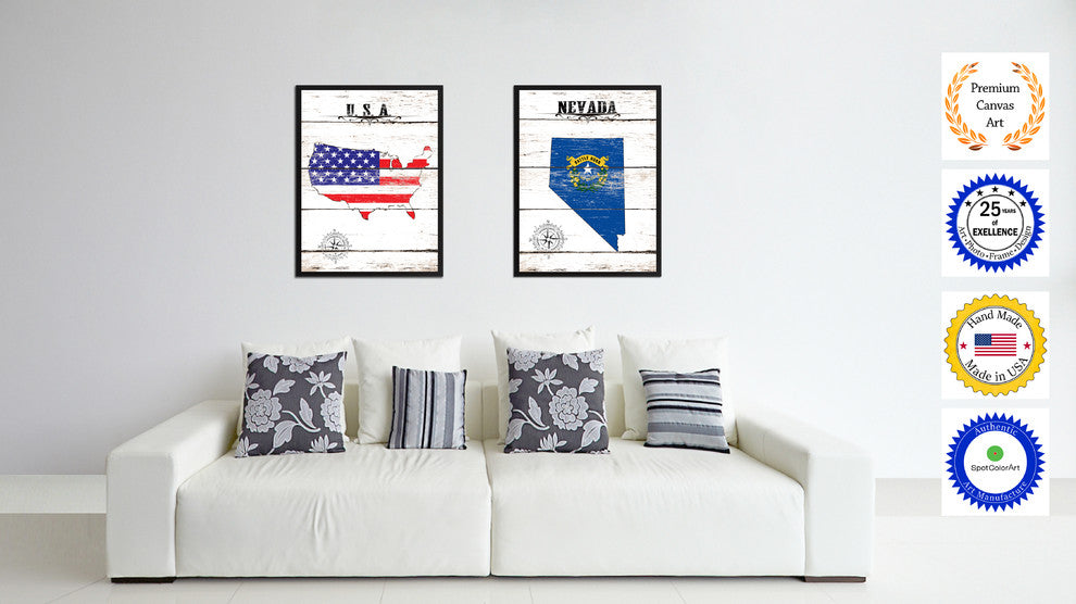 Nevada State Flag Canvas, 13"x17"