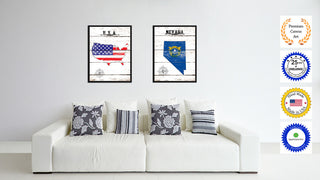 Nevada State Flag Canvas, 13"x17"
