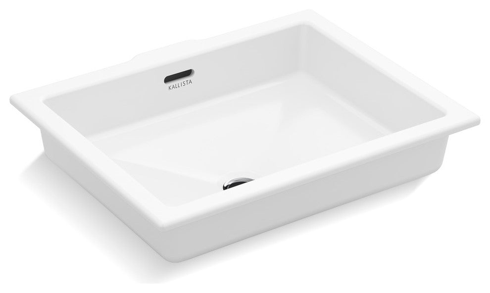 Perfect Under-Mount Basin, Centric Rectangle With Overflow, Glazed