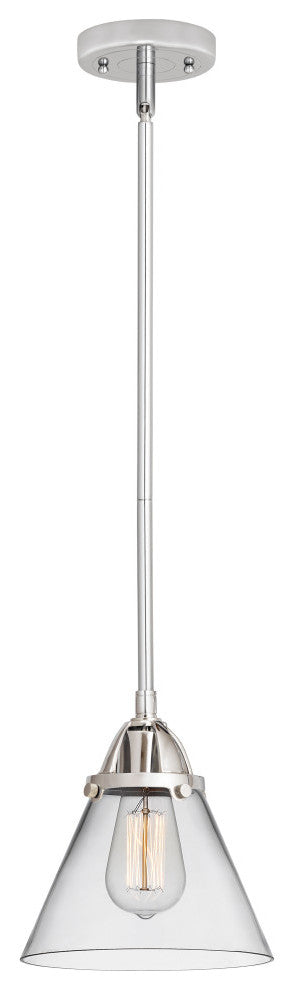 Large Cone Mini Pendant, Polished Chrome, Clear, Clear
