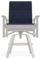 Leeward Sling Balcony Height Outdoor Swivel Armchair, Collect Indigo/Snow