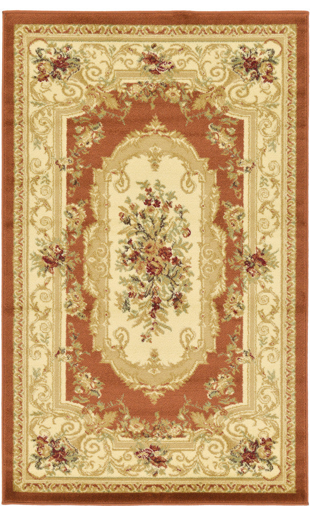 Unique Loom Brick Red Henry Versailles 3' 3 x 5' 3 Area Rug