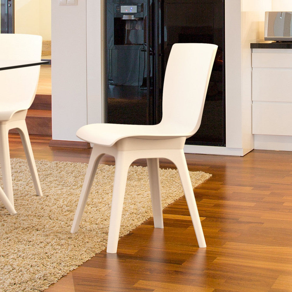Compamia Mio PP Modern Chair, Set of 2, White