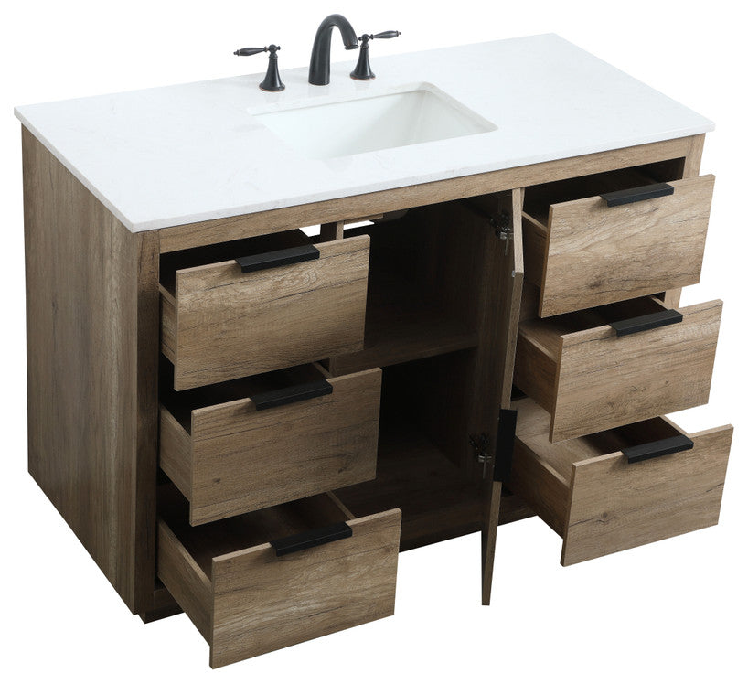 Bethany Single Bathroom Vanity, Natural Oak, 48"
