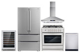 5PC Kitchen Package with 36" 240V Dual Fuel Range & 36" Wall Mount Range Hood