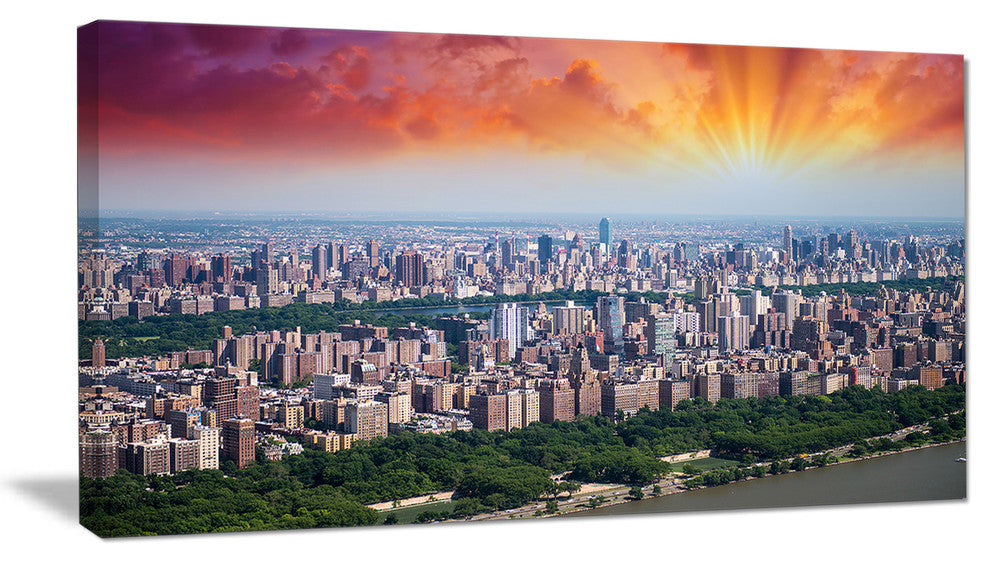 "New York Beautiful Manhattan Skyline" Canvas Print40"x20"