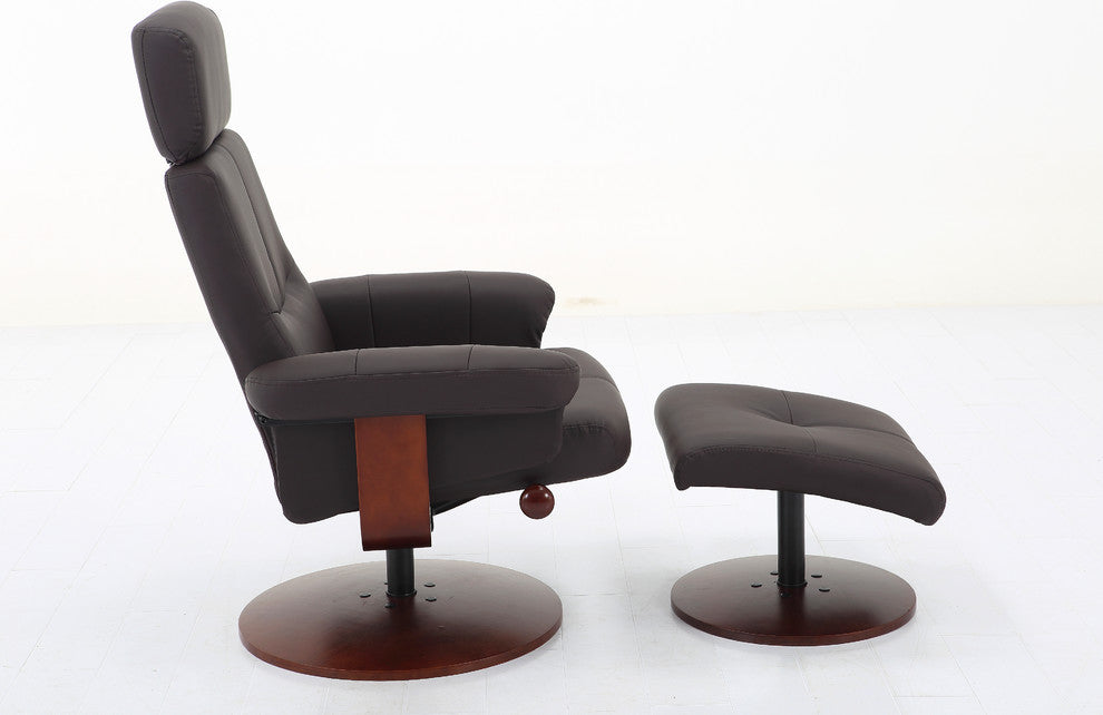 Roma Recliner in Brown Polyurethane by "Comfort Chair" Collection, Brown