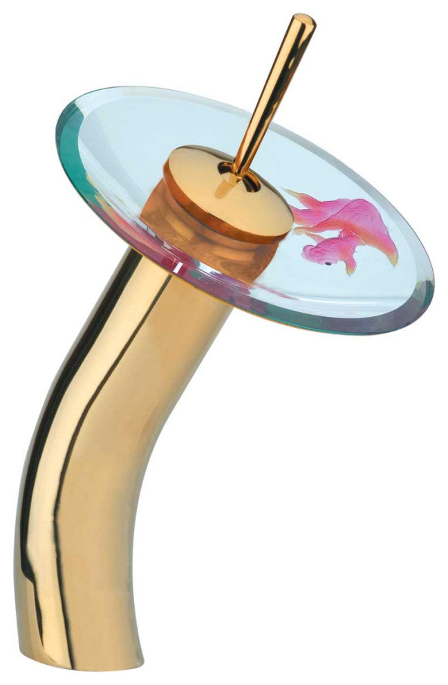 Waterfall Faucet Cast Brass PVD Koi Fish 12" H Tall |