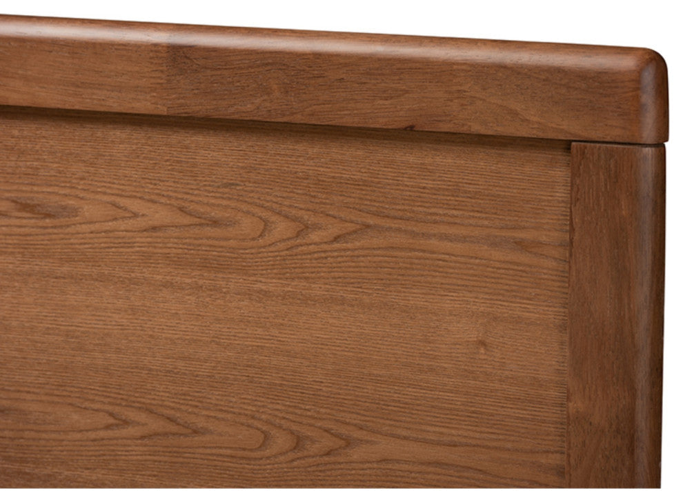 Tamsin Ash Walnut Brown Finished Queen Size 4-Drawer Platform Storage Bed