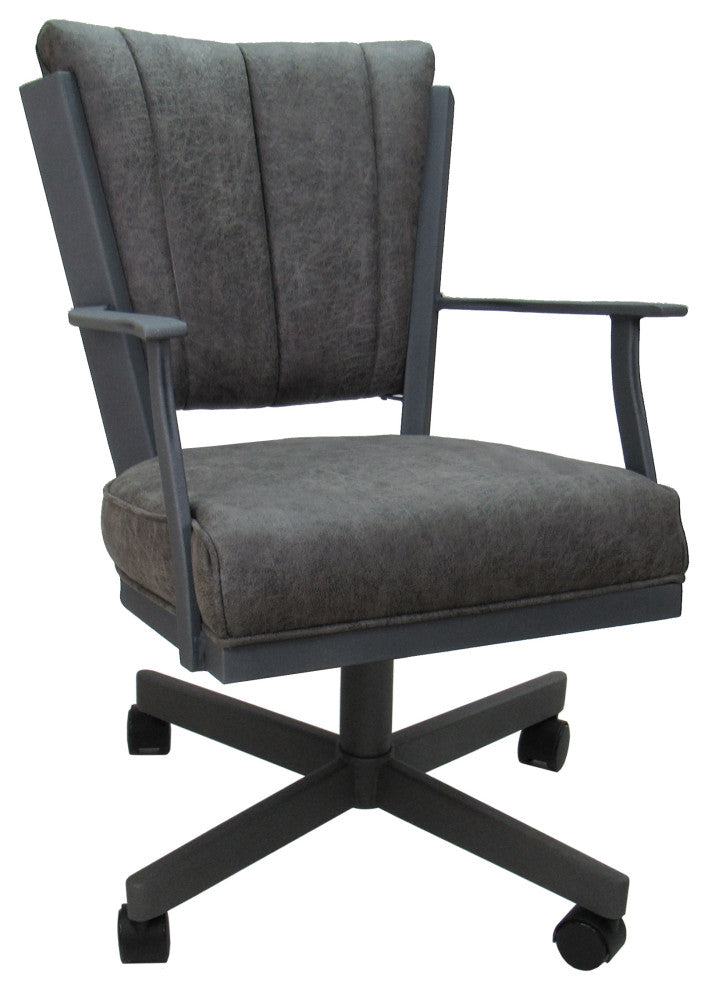 Montana Swivel Metal Dining Caster Chair Reading Base, Northwest Elk, Gray