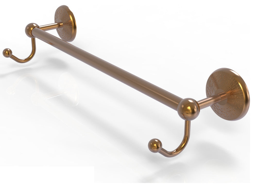 Prestige Monte Carlo 18" Towel Bar with Integrated Hooks, Brushed Bronze