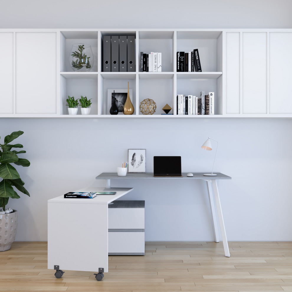 Techni Mobili Rotating Multi-Positional Modern Desk . Color: Gray