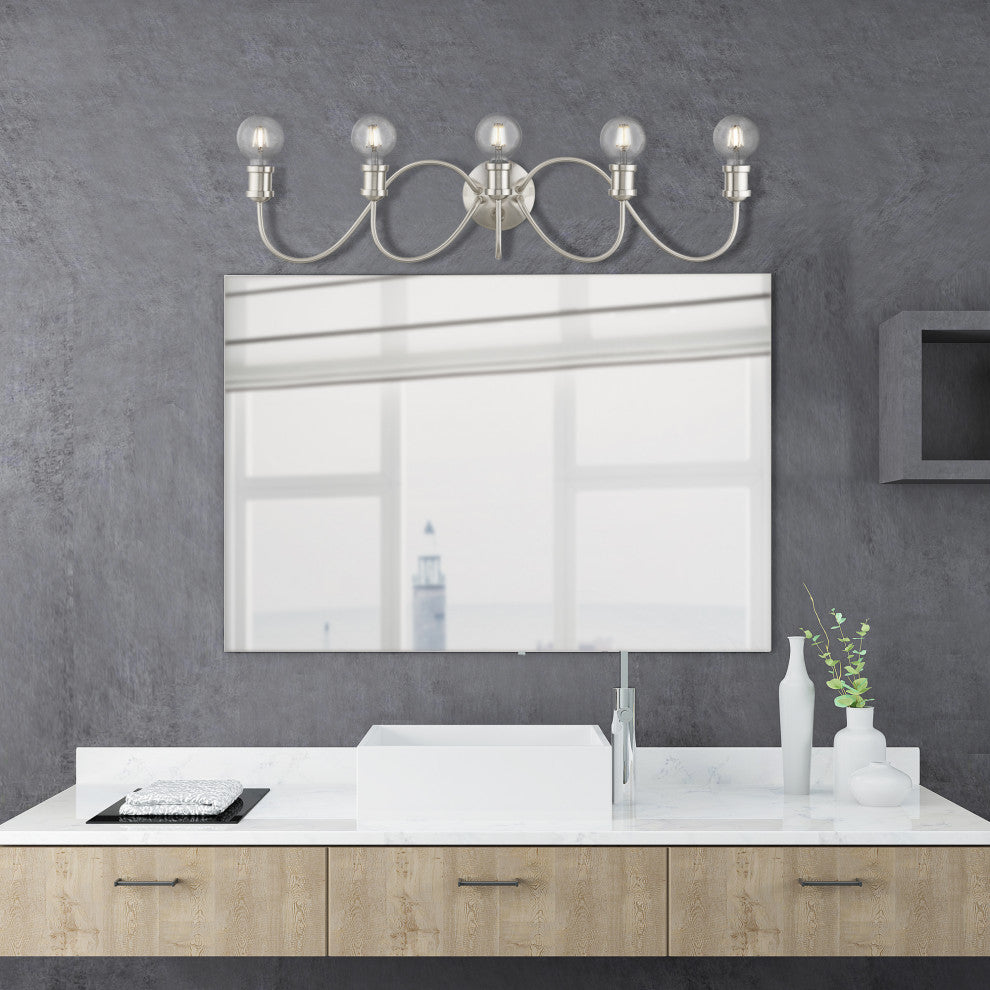 Lansdale 5 Light Brushed Nickel Large Vanity Sconce