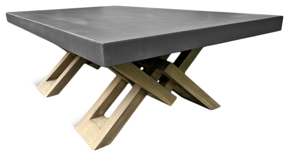 Charcoal Concrete & Wood Coffee Table